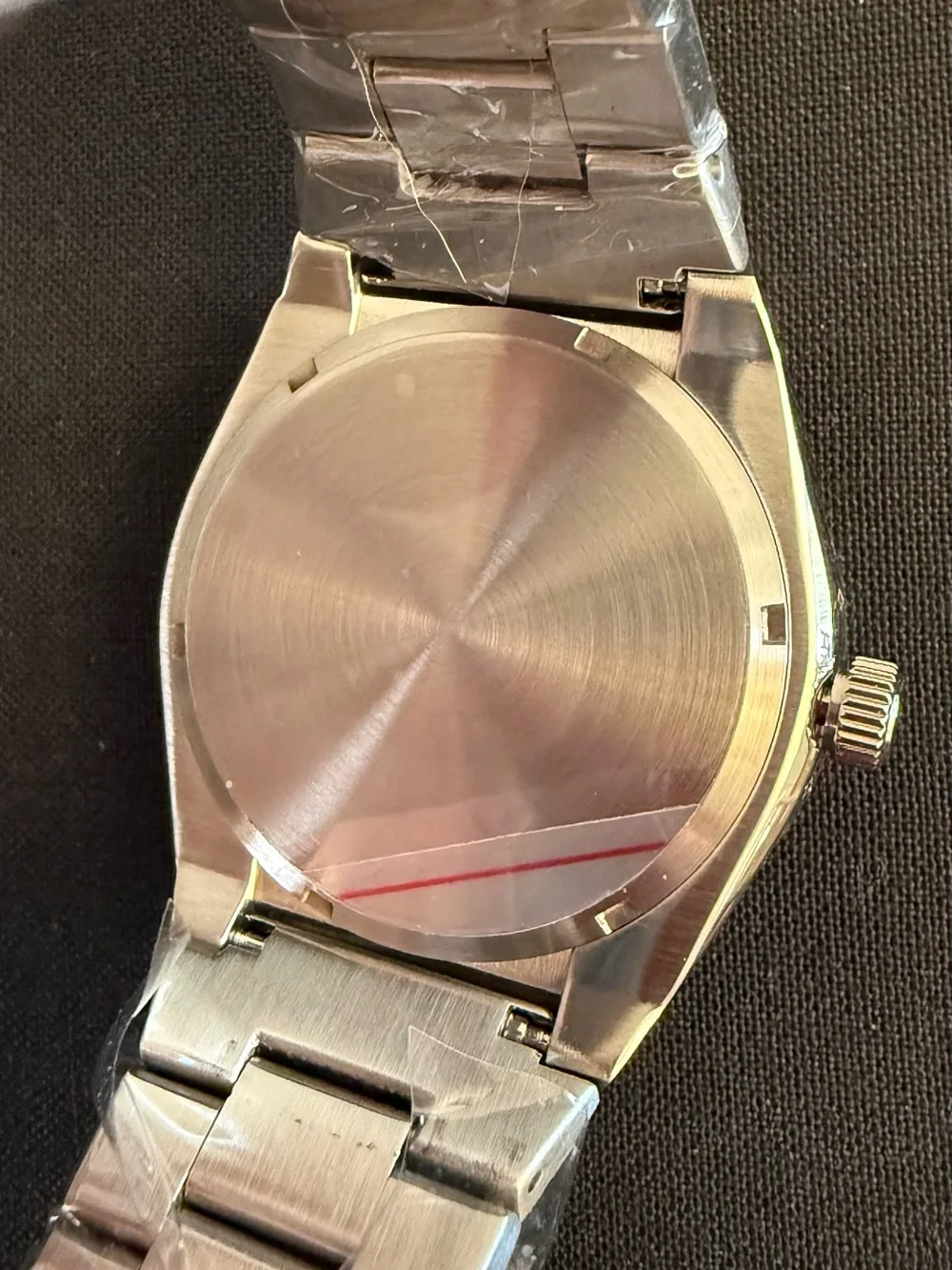 PELVINI MENS ITALIAN WATCH FROSTED SILVER MATCHING LINK BAND & LINK REMOVAL TOOL